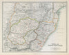 NATAL & ORANGE FREE STATE. South Africa. Transvaal. Railways. JOHNSTON 1915 map