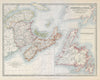CANADA MARITIMES Newfoundland Nova Scotia Prince New Brunswick JOHNSTON 1915 map