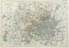 MIDDLESEX showing Parliamentary divisions,boroughs & parks.London.BACON 1920 map