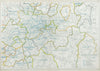LONDON GAS SUPPLY areas + UNDERGROUND/Tube & electrified railways.BACON 1920 map
