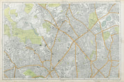 HAMPSTEAD ISLINGTON Camden Highgate Finsbury Park Primrose Hill. BACON  1920 map