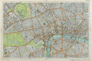 CENTRAL LONDON West End City Southwark Westminster Shoreditch. BACON  1920 map