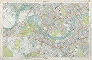 LONDON Chiswick Barnes Fulham Chelsea Putney Wandsworth Clapham. BACON  1920 map
