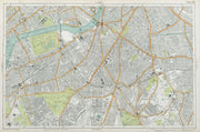 S LONDON Clapham Brixton Lambeth Battersea Chelsea Camberwell. BACON  1920 map