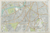 S LONDON Clapham Brixton Lambeth Battersea Chelsea Camberwell. BACON  1920 map