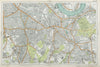 LONDON SOUTH Camberwell Greenwich Deptford Lewisham Southwark. BACON  1920 map