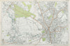 CROYDON Mitcham Carshalton Wallington Thornton Heath Beddington. BACON  1920 map