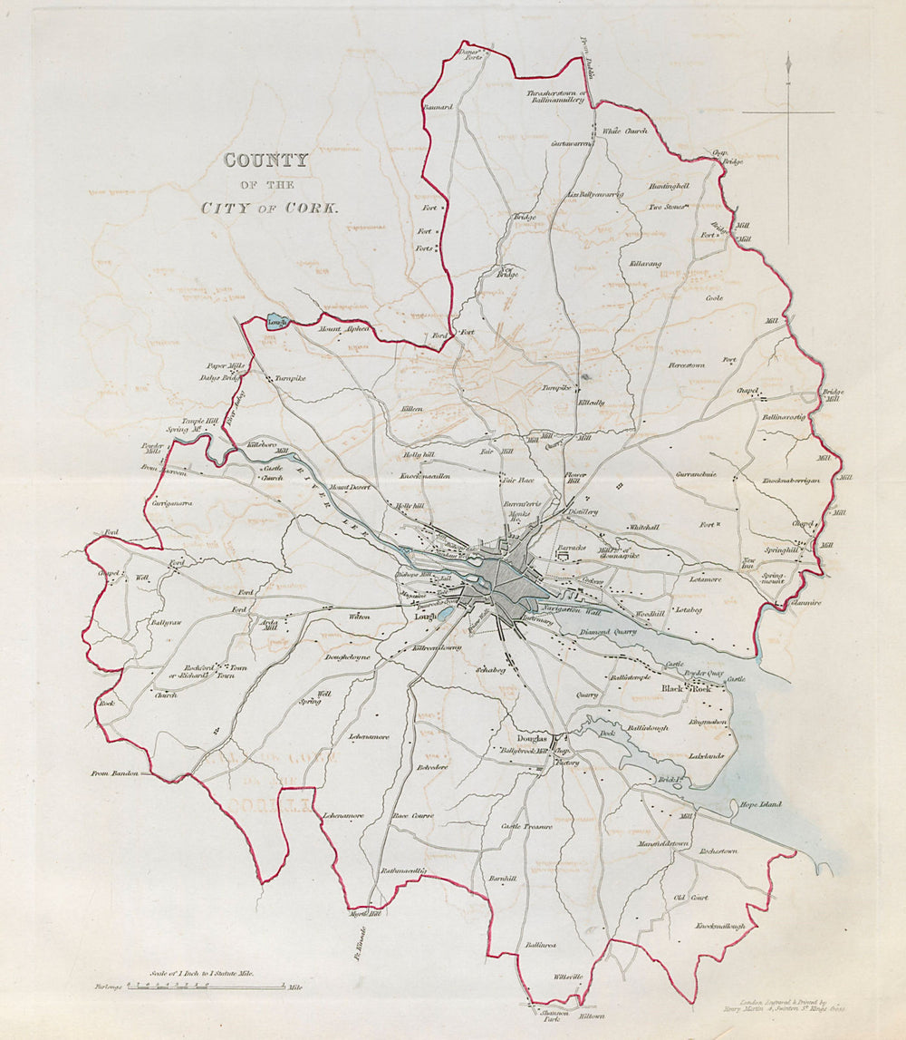 'COUNTY OF THE CITY OF CORK' town/borough plan. REFORM ACT. Munster 1832 map