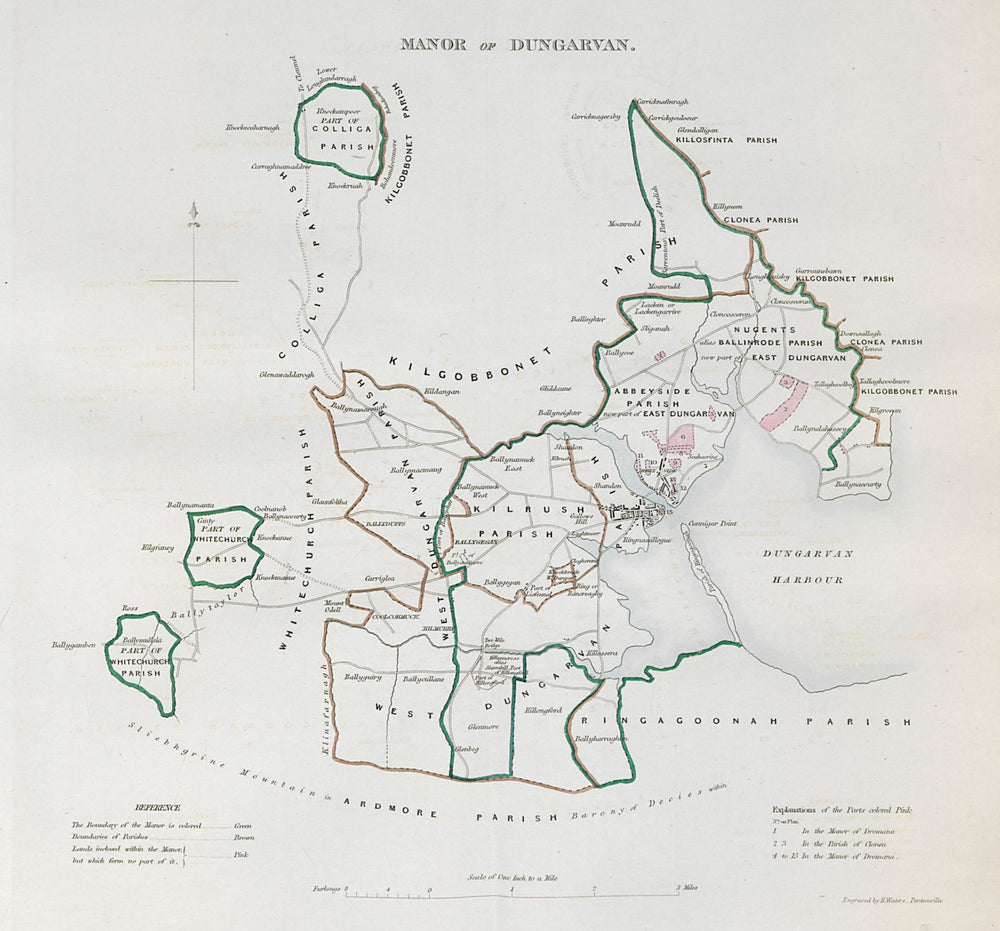 'MANOR OF DUNGARVAN' town/borough plan. REFORM ACT. Waterford. Munster 1832 map
