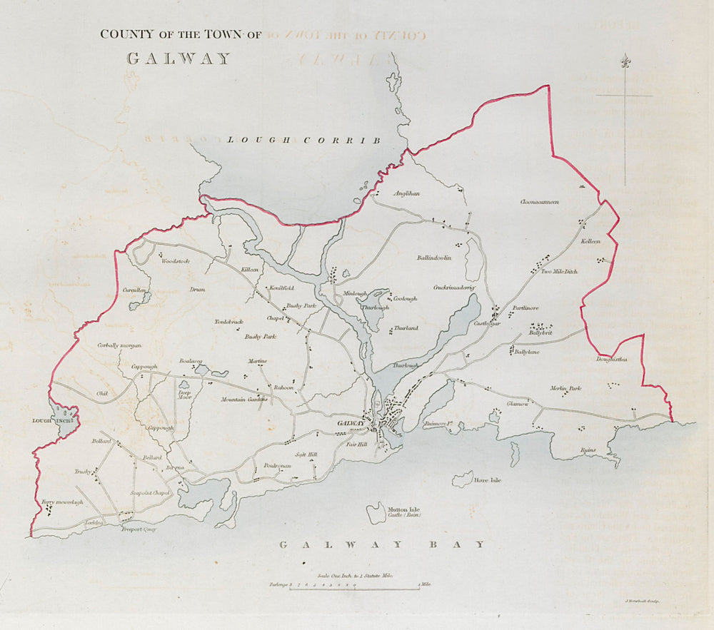 'COUNTY OF THE TOWN OF GALWAY' borough plan. REFORM ACT. Connaught 1832 map
