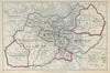 Birmingham Parliamentary Borough. Edgbaston. BOUNDARY COMMISSION 1885 old map