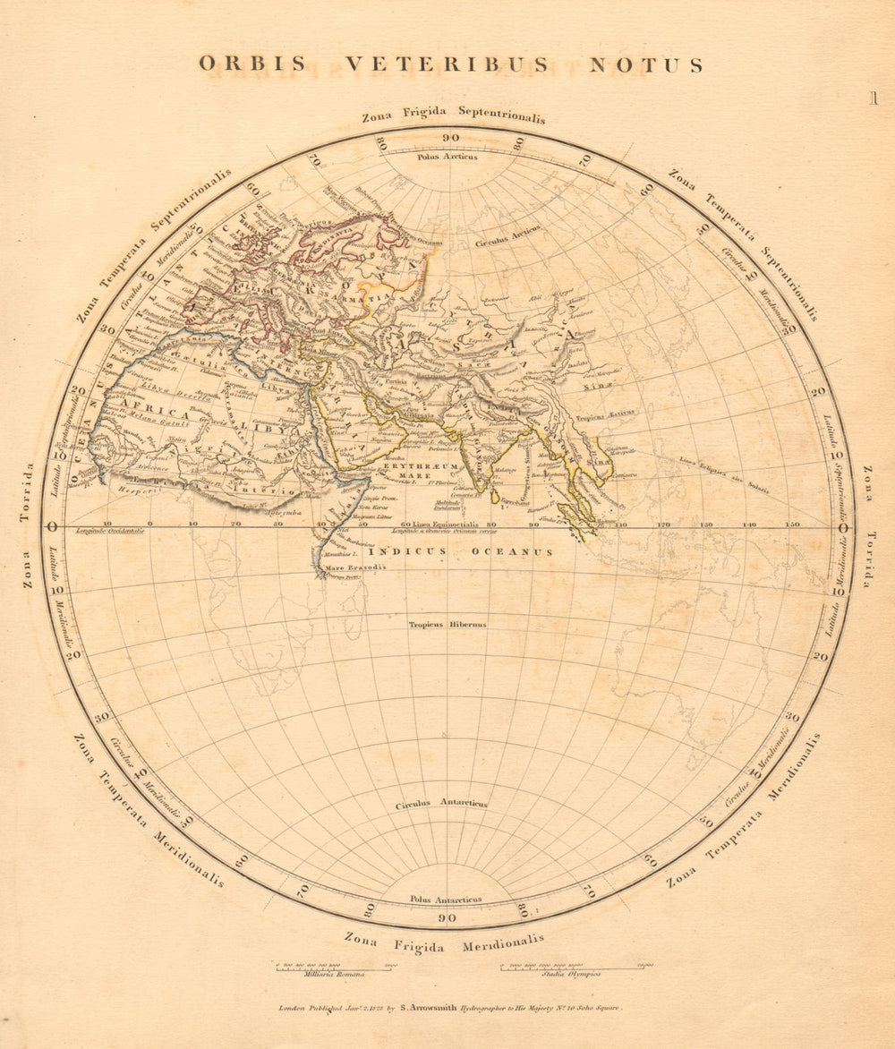 ANCIENT WORLD. Orbis Veteribus Notus. Europe Africa Asia. ARROWSMITH 1828 map