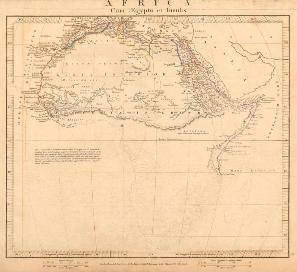 ANCIENT AFRICA cum Aegypto et Insulis. Nigritae Aethiopia. ARROWSMITH 1828 map