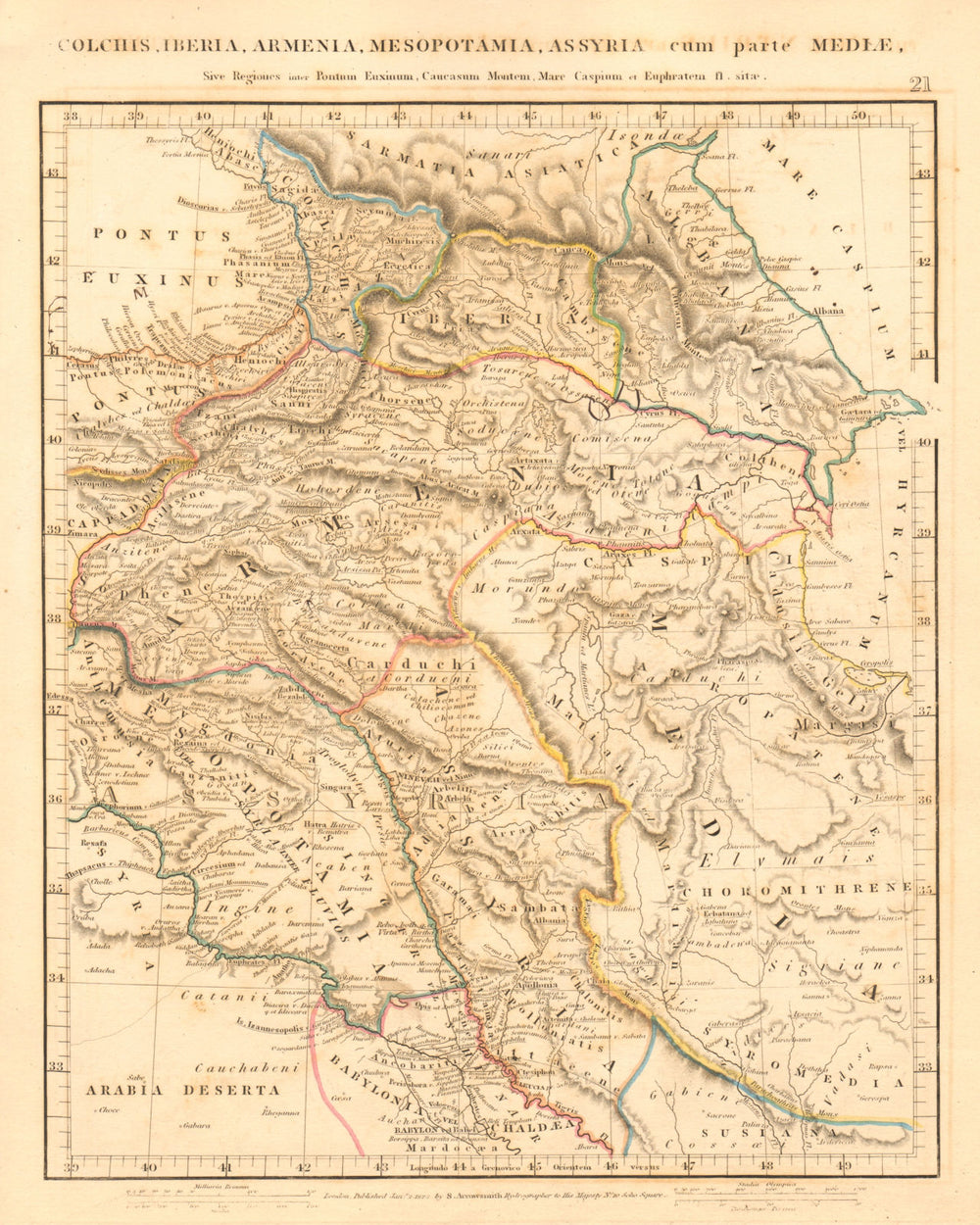 ANCIENT IRAQ & CAUCASUS Colchis Armenia Mesopotamia Assyria. ARROWSMITH 1828 map