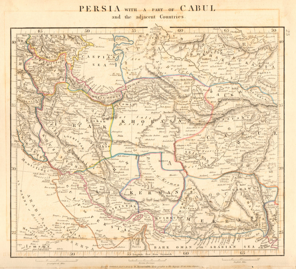SOUTH WEST ASIA. Persia with part of Cabul. Iraq Iran. ARROWSMITH 1828 old map