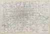 THE ENVIRONS OF LONDON. Index map. Main roads. BACON 1913 old antique