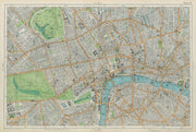 CENTRAL LONDON West End City Southwark Westminster Shoreditch. BACON  1913 map