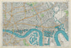 LONDON City East End Southwark Bethnal Green Docks Shoreditch. BACON  1913 map