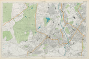 WIMBLEDON Merton Tooting Putney Heath Southfields Cottenham Park BACON  1913 map