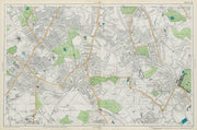 STREATHAM Mitcham Balham Tooting Streatham Norwood Dulwich. BACON  1913 map