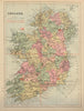 IRELAND antique index map by GW BACON 1883 old vintage plan chart