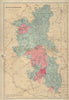 BUCKINGHAMSHIRE antique county map by GW BACON 1883 old plan chart