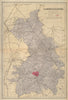 CAMBRIDGESHIRE antique county map by GW BACON 1883 old plan chart