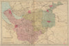 CHESHIRE antique county map by GW BACON 1883 old plan chart