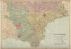 DEVON (SOUTH & EAST) antique county map by GW BACON 1883 old chart