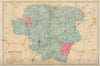 HAMPSHIRE (North) antique county map by GW BACON 1883 old chart