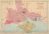 HAMPSHIRE (South) antique county map by GW BACON 1883 old chart