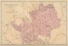 HERTFORDSHIRE antique county map by GW BACON 1883 old plan chart