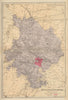 HUNTINGDONSHIRE antique county map by GW BACON 1883 old plan chart