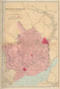 MONMOUTHSHIRE & RIVER WYE antique county map by GW BACON 1883 old