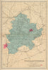 NORTHAMPTONSHIRE (South) antique county map by GW BACON 1883 old