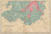 SHROPSHIRE (South) antique county map by GW BACON 1883 old chart