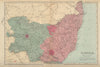 SUFFOLK antique county map by GW BACON 1883 old vintage plan chart