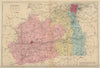 SURREY antique county map by GW BACON 1883 old vintage plan chart
