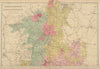 WORCESTERSHIRE & GLOUCESTERSHIRE (North) antique county map by GW BACON 1883