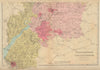 WORCESTERSHIRE & GLOUCESTERSHIRE (South) antique county map by GW BACON 1883