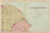 YORKSHIRE (North East) Scarborough Whitby antique county map by GW BACON 1883