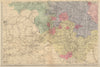 YORKSHIRE (South West) Sheffield Leeds Bradford county map GW BACON 1883