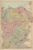 WALES (North East) Flint Denbigh Merionethshire Clywd GW BACON 1883 old map