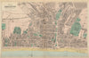 BRIGHTON & HOVE antique town city plan by GW BACON Sussex 1883 old map