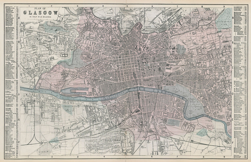 GLASGOW Dennistoun Calton town cityhead town city plan GW BACON 1883 old map