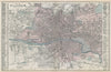 GLASGOW Dennistoun Calton town cityhead town city plan GW BACON 1883 old map