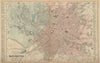 MANCHESTER Salford Old Trafford Hulme town city plan GW BACON 1883 map