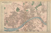 NEWCASTLE-UPON-TYNE Gateshead Elswick Byker town city plan GW BACON 1883 map
