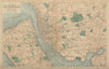 MERSEYSIDE Liverpool Birkenhead Wirral St Helens antique map by GW BACON 1883