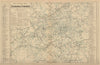 LONDON Rail & Underground Tube map antique map by GW BACON 1883 old